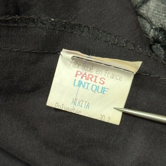 Vintage Sandro Paris Sheer Floral Embroidered Top Black Short Sleeves - Picture 13 of 14